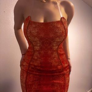 RED SNAKE PRINT DRESS UK SIZE 10 US 6